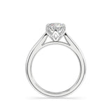 ROUND LAB GROWN SOLITAIRE ENGAGEMENT RING WITH CATHEDRAL SETTING AND SIX CLAWS