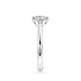 ROUND LAB GROWN SOLITAIRE ENGAGEMENT RING WITH CATHEDRAL SETTING AND SIX CLAWS