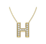 Diamond Initials Necklace H - Artelia Jewellery