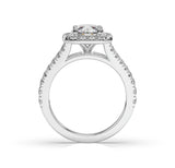 Round Diamond Halo Ring With Split Band(ARTHR024)