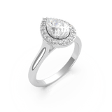 Pear Diamond Halo Engagement Ring (ARTHR040) - Artelia Jewellery