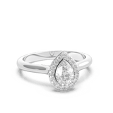 Pear Diamond Halo Engagement Ring (ARTHR040) - Artelia Jewellery