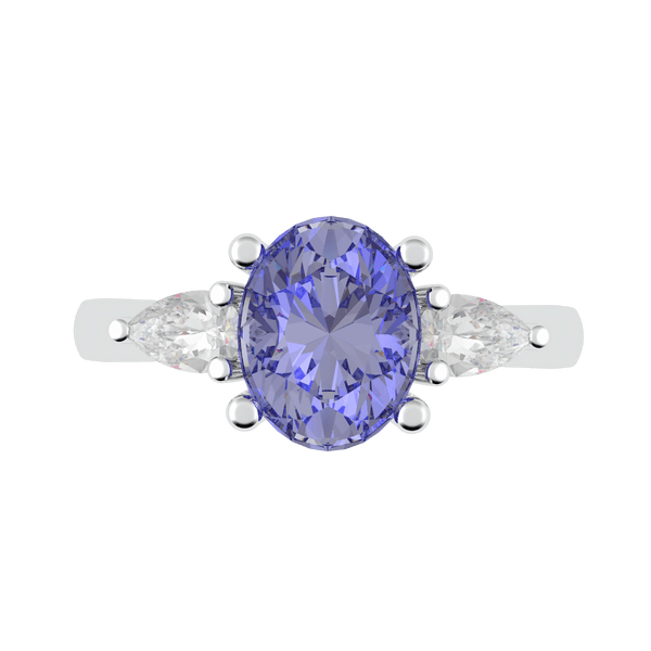 Ceylon Sapphire and Diamond Trilogy Ring (ARTCR004)