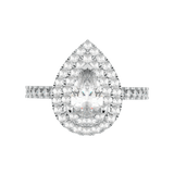 Pear Diamond Double Halo Engagement Ring (ARTDHR105) - Artelia Jewellery