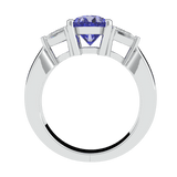 Ceylon Sapphire and Diamond Trilogy Engagement Ring (ARTCR004) - Artelia Jewellery