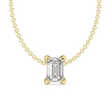 Emily Emerald Cut Solitaire Necklace - Artelia Jewellery