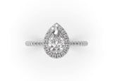 Pear Diamond Halo Engagement Ring (ARTHR039) - Artelia Jewellery