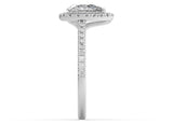 Pear Diamond Halo Engagement Ring (ARTHR039) - Artelia Jewellery