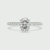 Oval Diamond Moderne Ring with a Chandelier Basket™