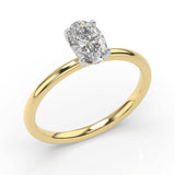 Two Tone Oval Diamond Solitaire Engagement Ring (ARTSR109)
