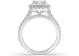 Princess Cut Diamond Halo Engagement Ring (ARTHR067) - Artelia Jewellery