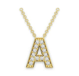 Diamond Initials Necklace A - Artelia Jewellery
