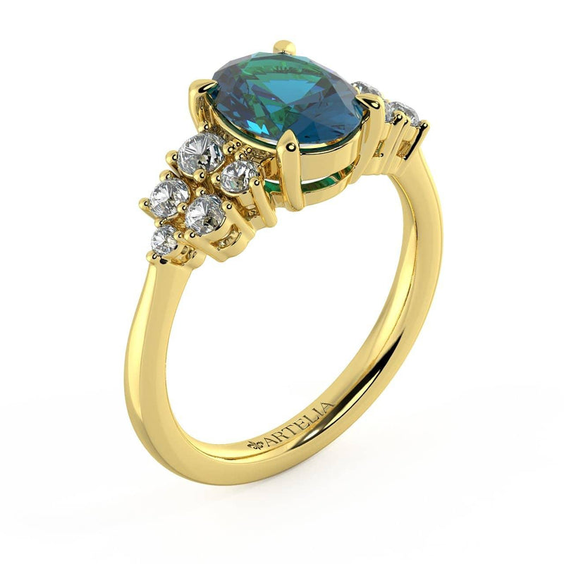 Allyra A Sapphire and Diamond Engagement Ring - Artelia Jewellery