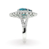 Athena Aquamarine and Diamond Ring - Artelia Jewellery