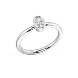 Avant Oval Diamond Bezel Set Diamond Ring - Artelia Jewellery