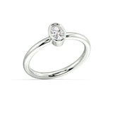 Avant Oval Diamond Bezel Set Diamond Ring - Artelia Jewellery