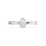 Avant Oval Diamond Bezel Set Diamond Ring - Artelia Jewellery