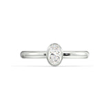 Avant Oval Diamond Bezel Set Diamond Ring - Artelia Jewellery
