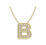 Diamond Initials Necklace B - Artelia Jewellery