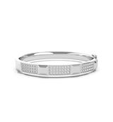 18K White Gold Bangle With Pave Diamonds - Artelia Jewellery