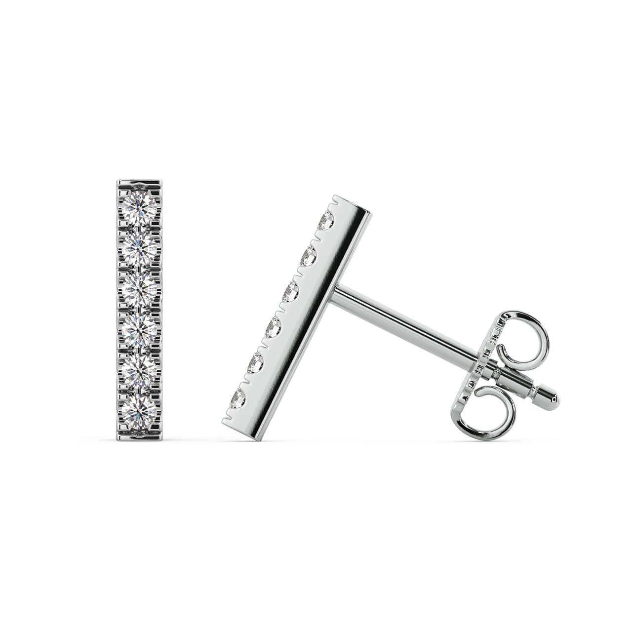 White gold bar deals earrings