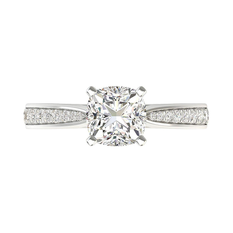 Brigitte Cushion Diamond Solitaire Ring - Artelia Jewellery