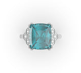 Estelle Aquamarine & Diamond Engagement Ring - Artelia Jewellery