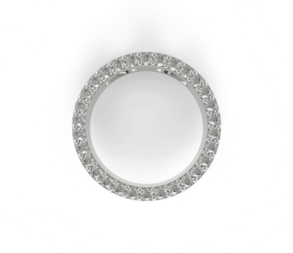18K White Gold Diamond Circle Pendant