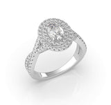 Oval Double Halo Engagement Ring (ARTDH01)