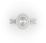 Oval Double Halo Engagement Ring Kristina - Artelia Jewellery