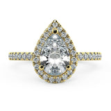 Cienna Pear Diamond Halo Engagement Ring - Artelia Jewellery