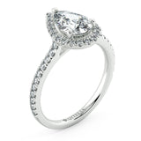 Cienna Pear Diamond Halo Engagement Ring - Artelia Jewellery