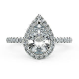 Cienna Pear Diamond Halo Engagement Ring - Artelia Jewellery