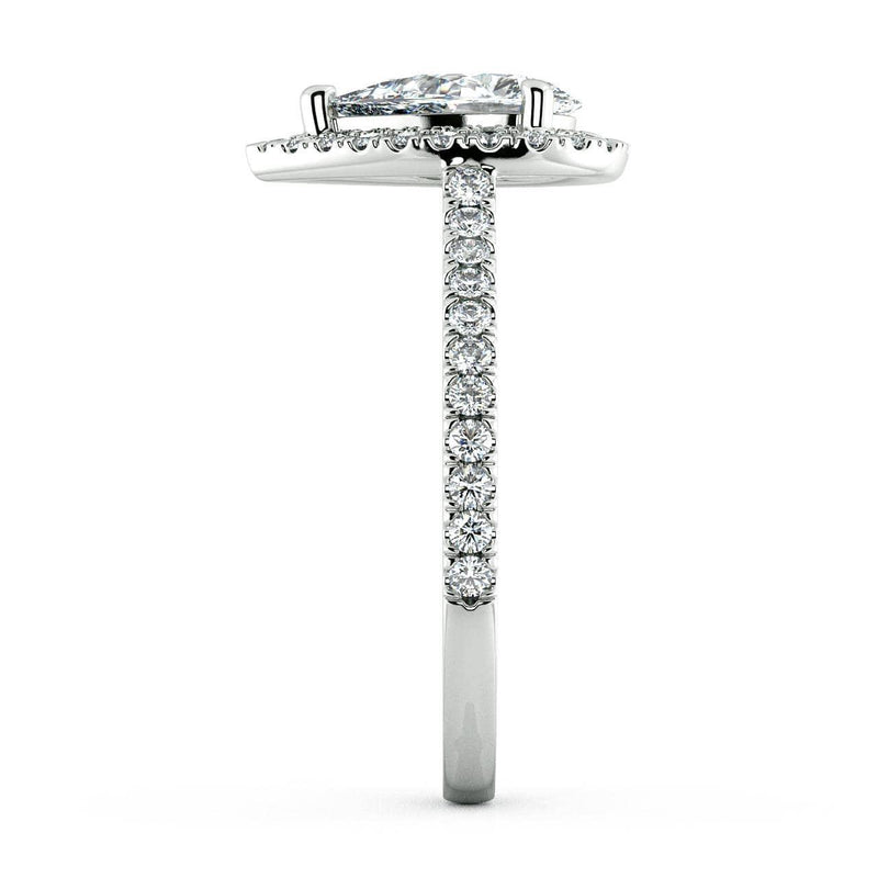 Cienna Pear Diamond Halo Engagement Ring - Artelia Jewellery