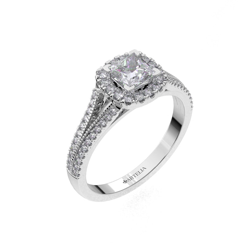 Constance Cushion Diamond Halo Engagement Ring - Artelia Jewellery