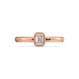Avant Emerald Cut Diamond Bezel Set Diamond Ring - Artelia Jewellery