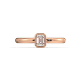Avant Emerald Cut Diamond Bezel Set Diamond Ring - Artelia Jewellery