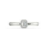 Avant Emerald Cut Diamond Bezel Set Diamond Ring - Artelia Jewellery