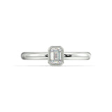 Avant Emerald Cut Diamond Bezel Set Diamond Ring - Artelia Jewellery