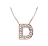 Diamond Initials Necklace D - Artelia Jewellery