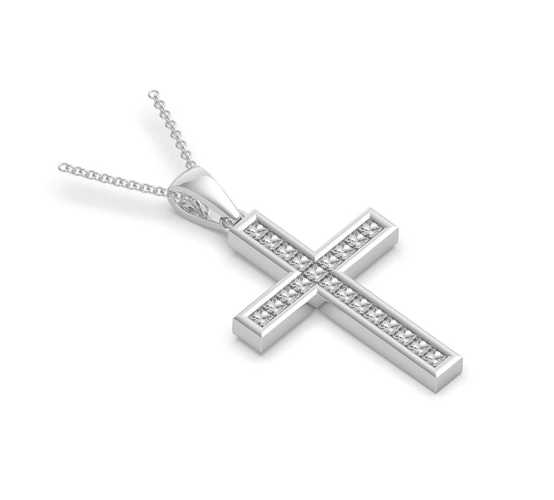 Princess Cut Diamond Cross (ARTDC101) - Artelia Jewellery