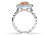 Citrine and Diamond Halo Ring - Artelia Jewellery