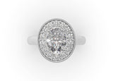 Oval Diamond Halo Engagement Ring (ARTHR048) - Artelia Jewellery