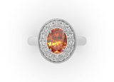 Citrine and Diamond Halo Ring - Artelia Jewellery