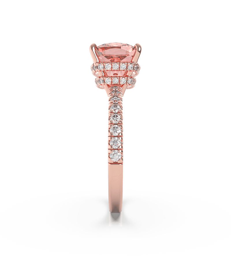 Artelia morganite and diamond Engagement ring ART028 - Artelia Jewellery
