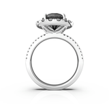 Round Black Diamond Solitaire Engagement Ring (ARTBHR03) - Artelia Jewellery