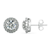 Round Diamond Halo Stud Earrings - Artelia Jewellery