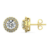 Round Diamond Halo Stud Earrings - Artelia Jewellery