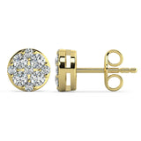 Round Diamond Cluster Earrings - Artelia Jewellery