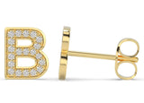 Initials diamond earring B - Artelia Jewellery